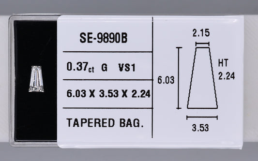 0.37 Carat Natural G VS1 Tapered baguette Diamond SE-9890B