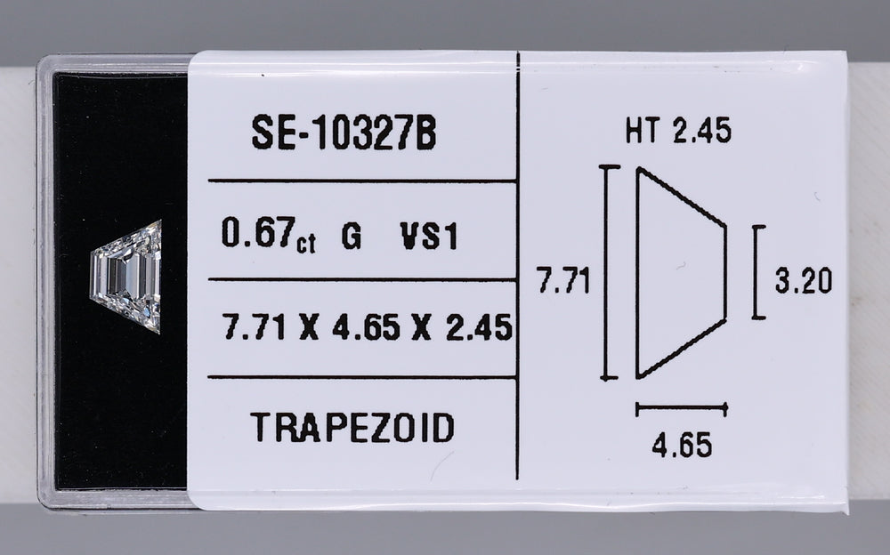 0.67 Carat Natural G VS1 Trapezoid Diamond SE-10327B