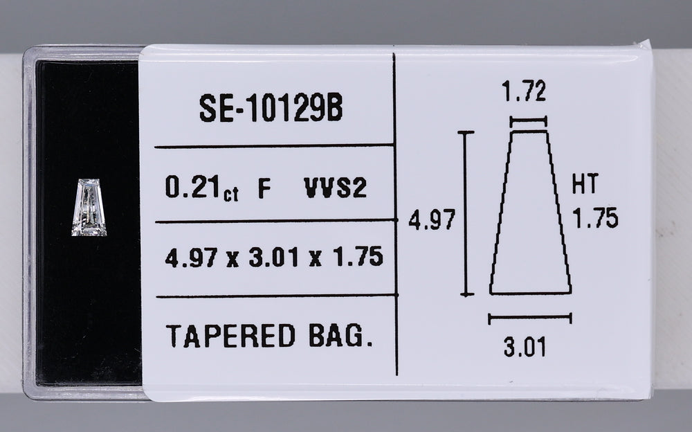 0.21 Carat Natural F VVS2 Tapered baguette Diamond SE-10129B