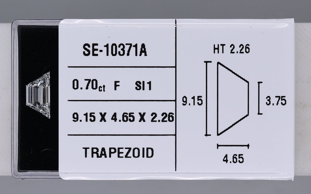 0.70 Carat Natural F SI1 Trapezoid Diamond SE-10371A