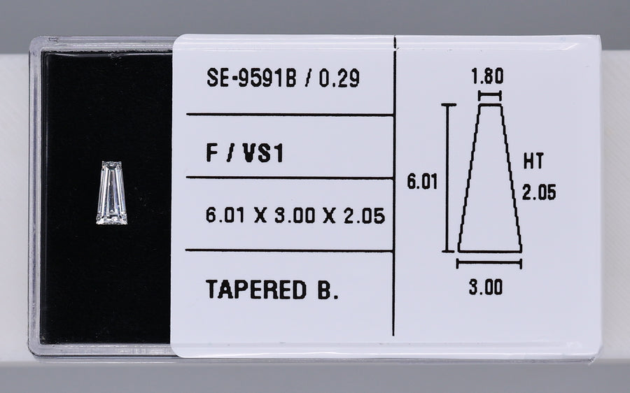 0.29 Carat Natural F VS1 Tapered baguette Diamond SE-9591B