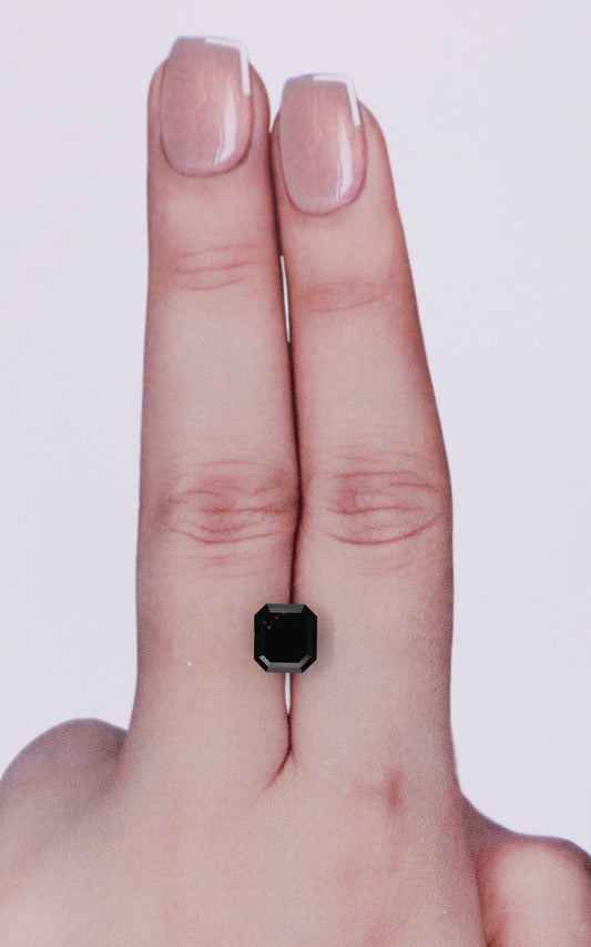GIA 1.89 Carat Natural Fancy Black Emerald Diamond SE-9377GN