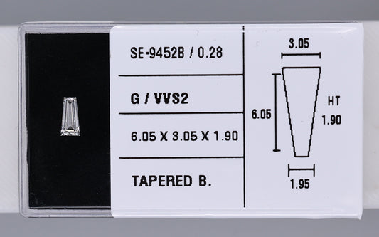 0.28 Carat Natural G VVS2 Tapered baguette Diamond SE-9452B