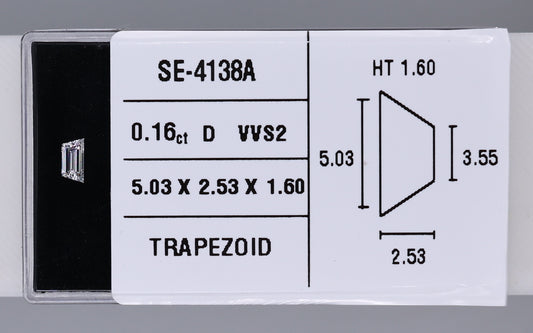 0.16 Carat Natural D VVS2 Trapezoid Diamond SE-4138AAA