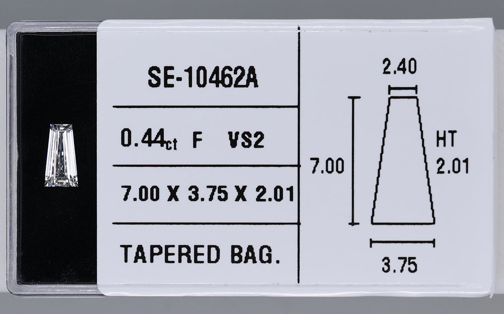 0.44 Carat Natural F VS2 Tapered baguette Diamond SE-10462A