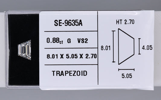 0.88 Carat Natural G VS2 Trapezoid Diamond SE-9635A