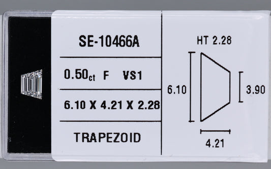 0.50 Carat Natural F VS1 Trapezoid Diamond SE-10466A