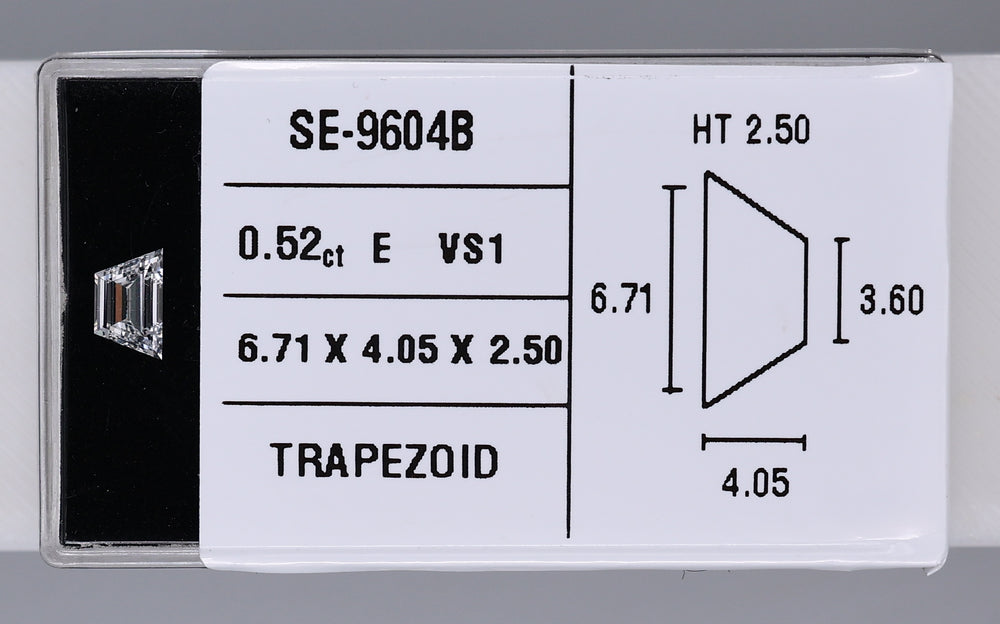 0.52 Carat Natural E VS1 Trapezoid Diamond SE-9604B