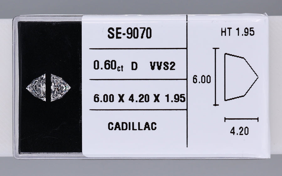 0.60 Carat Natural D VVS2 Trapezoid Diamond SE-9070