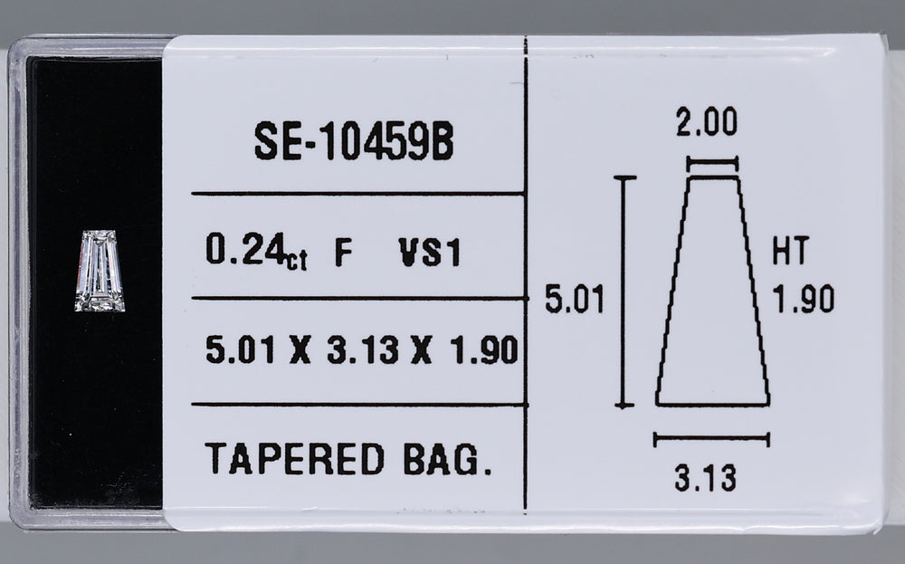 0.24 Carat Natural F VS1 Tapered baguette Diamond SE-10459B