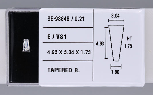 0.21 Carat Natural E VS1 Tapered baguette Diamond SE-9384B