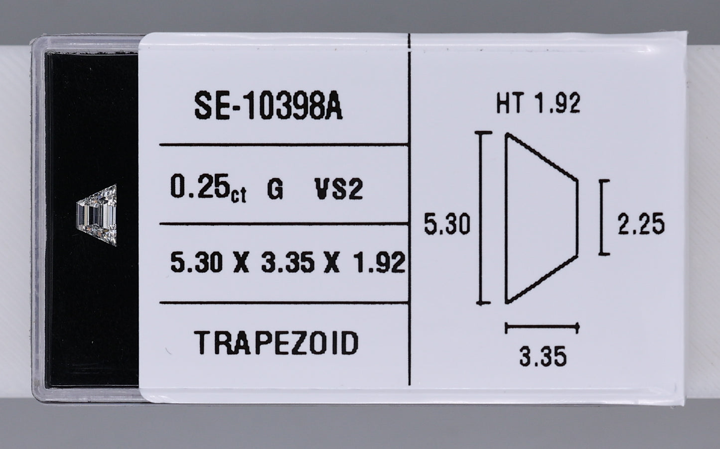0.25 Carat Natural G VS2 Trapezoid Diamond SE-10398A