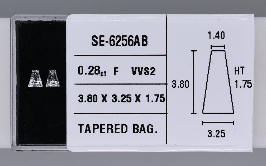 0.28 Carat Natural F VVS2 Tapered baguette Diamond SE-6256AB