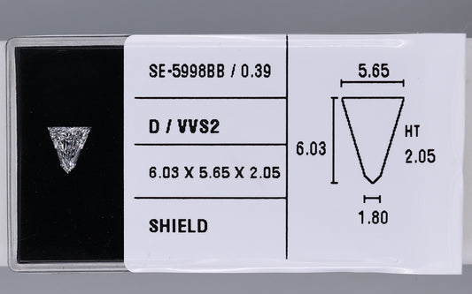 0.39 Carat Natural D VVS2 Shield Diamond SE-5998BB