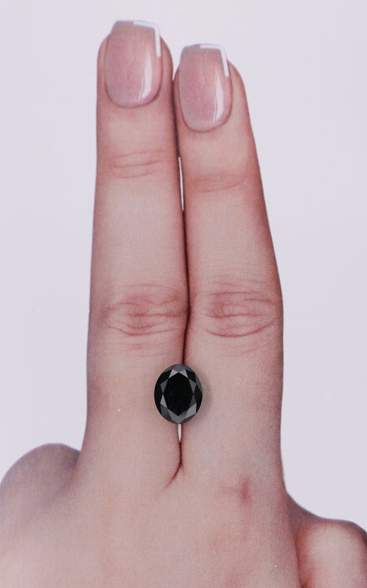 2.94 Carat Natural Fancy Black Oval Diamond SE-9831