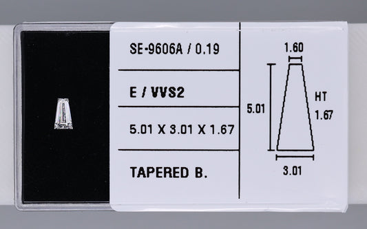 0.19 Carat Natural E VVS2 Tapered baguette Diamond SE-9606A