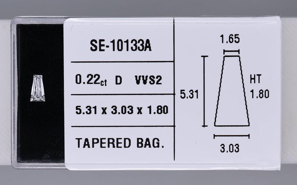 0.22 Carat Natural D VVS2 Tapered baguette Diamond SE-10133A