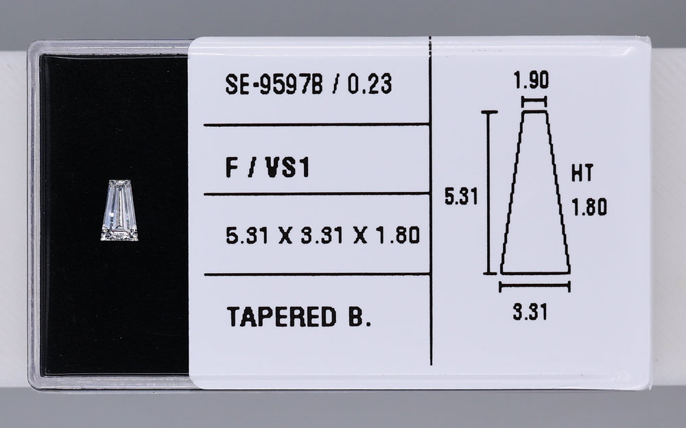 0.23 Carat Natural F VS1 Tapered baguette Diamond SE-9597B