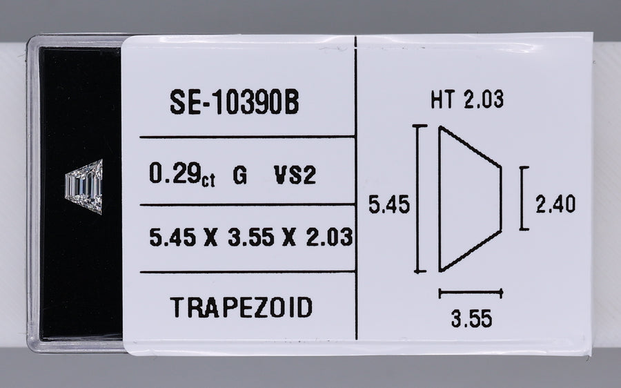 0.29 Carat Natural G VS2 Trapezoid Diamond SE-10390B