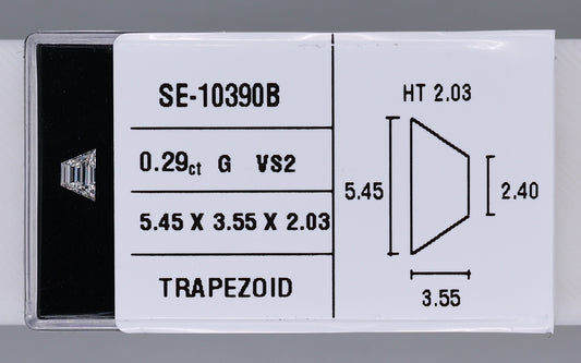 0.29 Carat Natural G VS2 Trapezoid Diamond SE-10390B