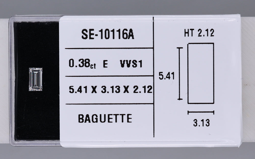 0.38 Carat Natural E VVS1 Baguette Diamond SE-10116A