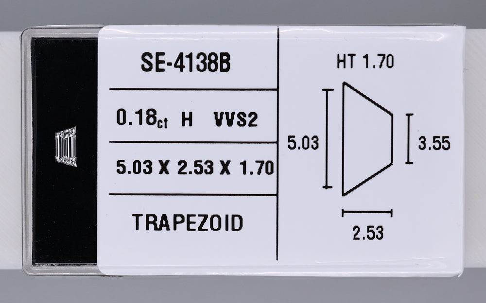 0.18 Carat Natural H VVS2 Trapezoid Diamond SE-4138BB