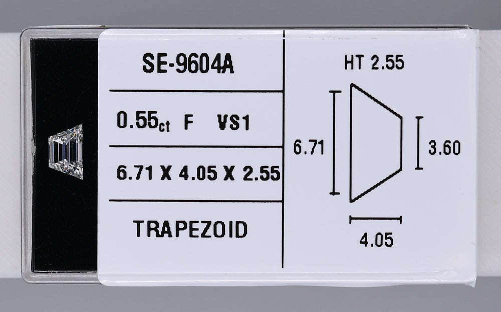 0.55 Carat Natural F VS1 Trapezoid Diamond SE-9604A