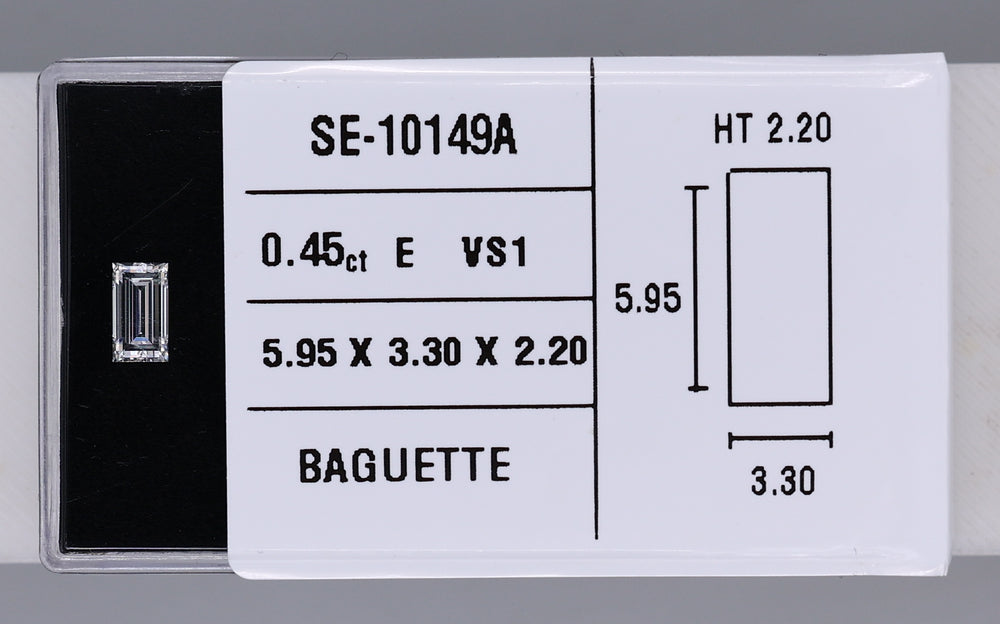 0.45 Carat Natural E VS1 Baguette Diamond SE-10149A