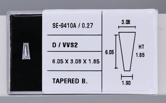 0.27 Carat Natural D VVS2 Tapered baguette Diamond SE-9410A