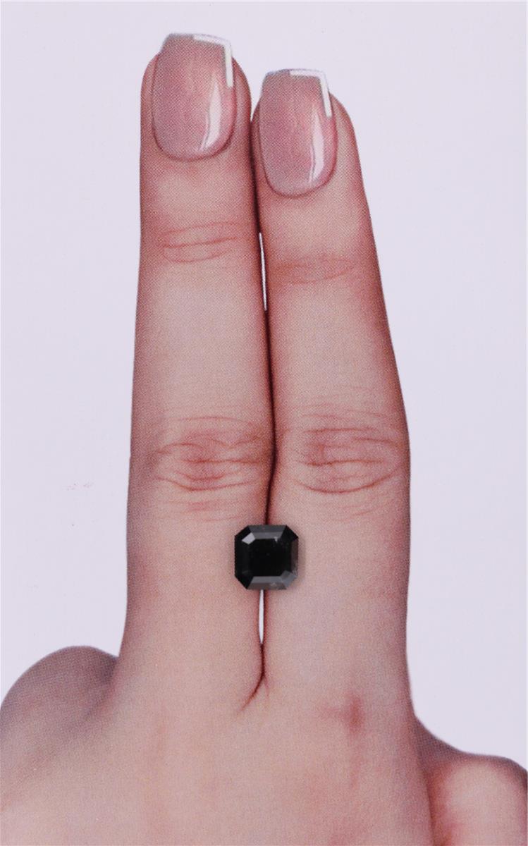 GIA 2.16 Carat Natural Fancy Black Sq emerald Diamond SE-9235GN