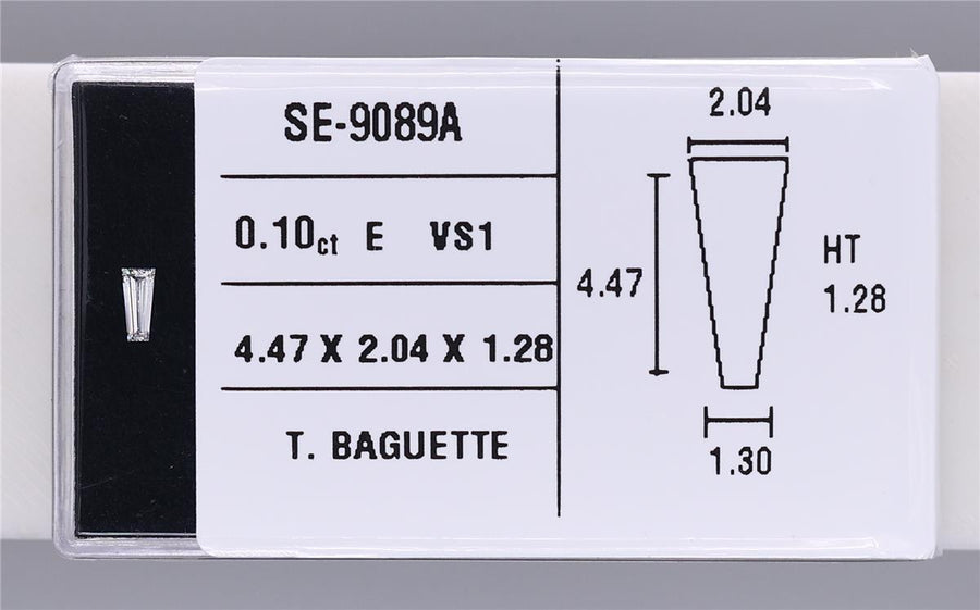 0.10 Carat Natural E VS1 Tapered baguette Diamond SE-9089A