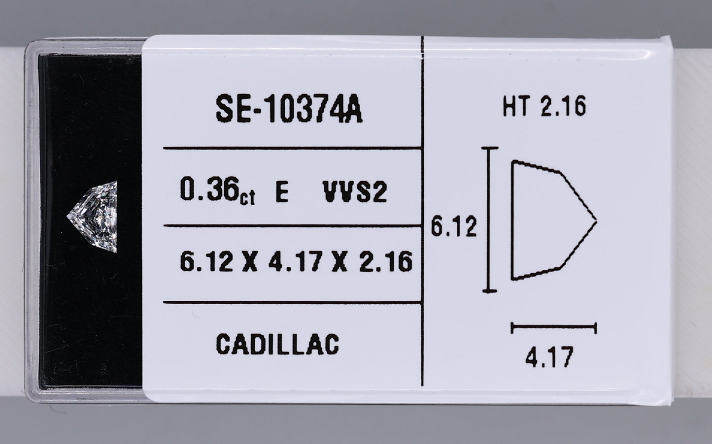 0.36 Carat Natural E VVS2 Trapezoid Diamond SE-10374A