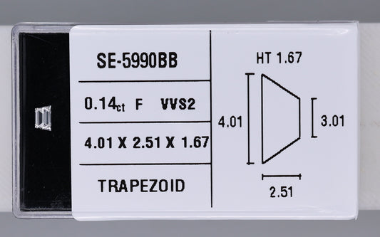 0.14 Carat Natural F VVS2 Trapezoid Diamond SE-5990BB