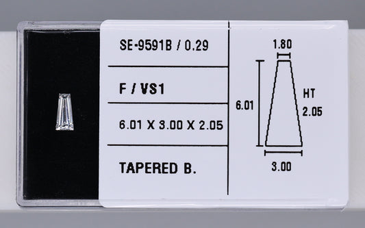 0.29 Carat Natural F VS1 Tapered baguette Diamond SE-9591B