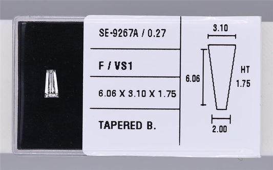 0.27 Carat Natural F VS1 Tapered baguette Diamond SE-9267A