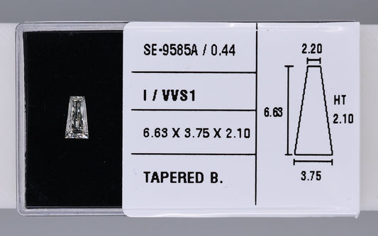 0.44 Carat Natural I VVS1 Tapered baguette Diamond SE-9585A