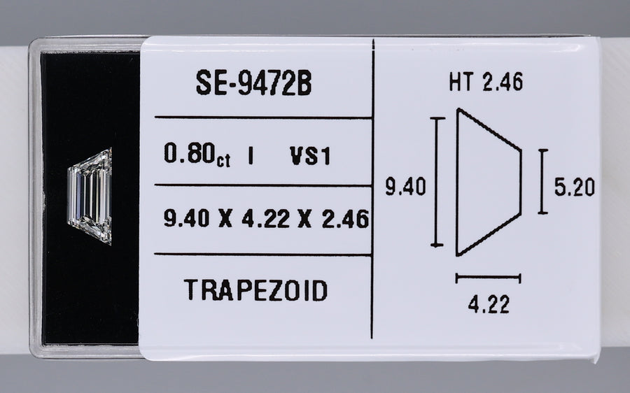 0.80 Carat Natural I VS1 Trapezoid Diamond SE-9472B