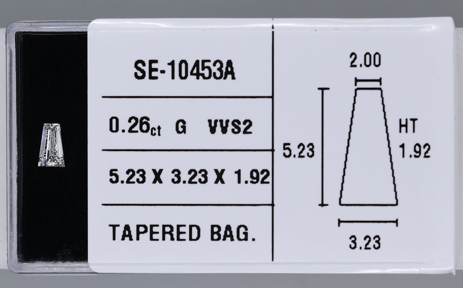 0.26 Carat Natural G VVS2 Tapered baguette Diamond SE-10453A