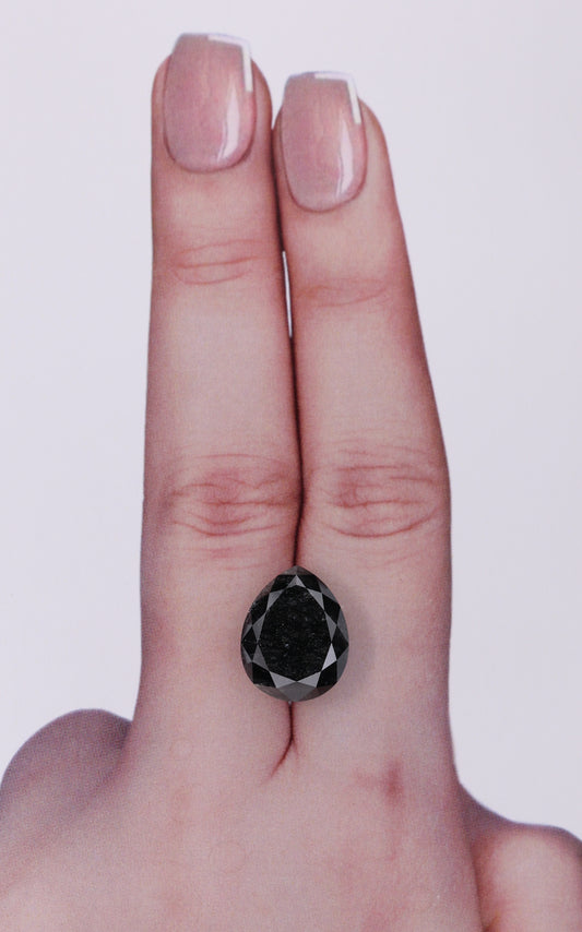 7.73 Carat Natural Fancy Black Pear Diamond SE-10004