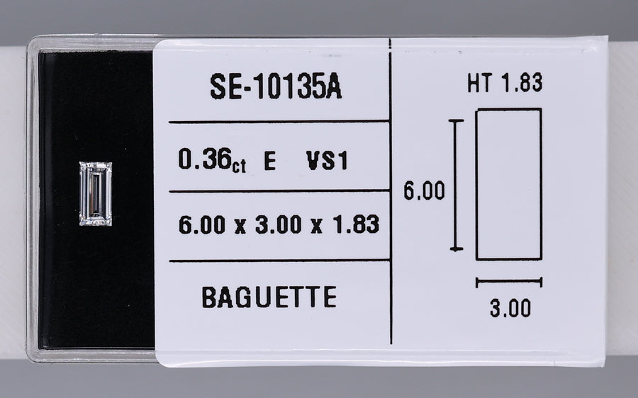 0.36 Carat Natural E VS1 Baguette Diamond SE-10135A