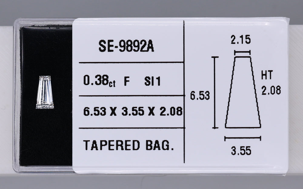 0.38 Carat Natural F SI1 Tapered baguette Diamond SE-9892A