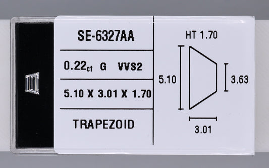 0.22 Carat Natural G VVS2 Trapezoid Diamond SE-6327AA