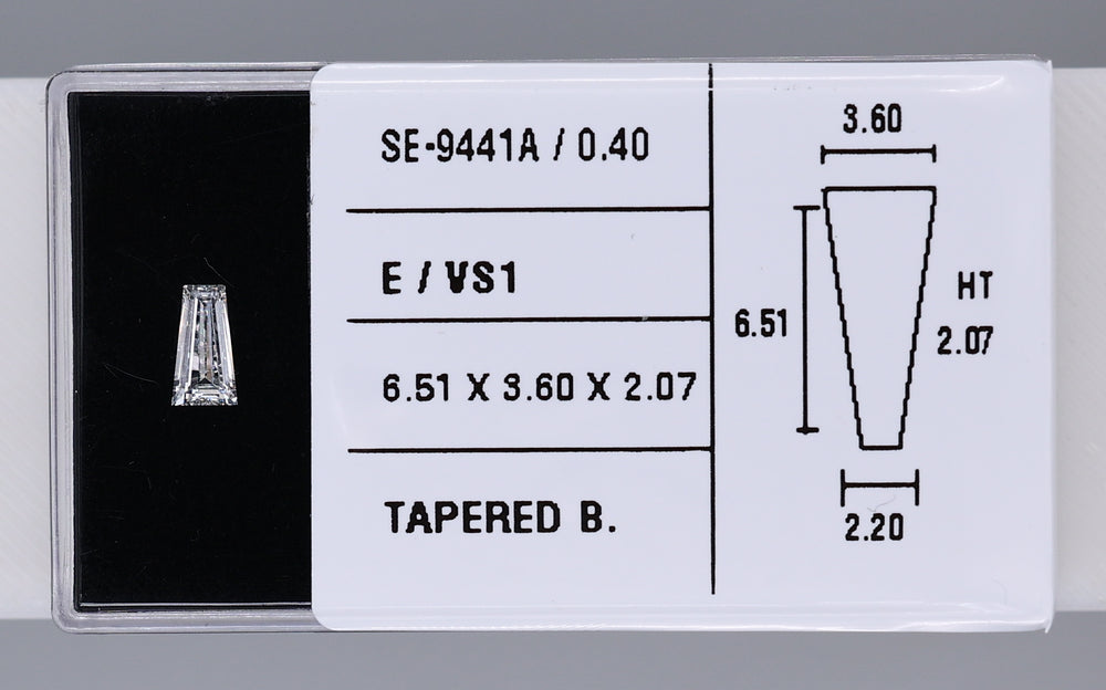 0.40 Carat Natural E VS1 Tapered baguette Diamond SE-9441A