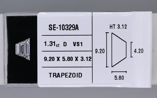 1.31 Carat Natural D VS1 Trapezoid Diamond SE-10329A