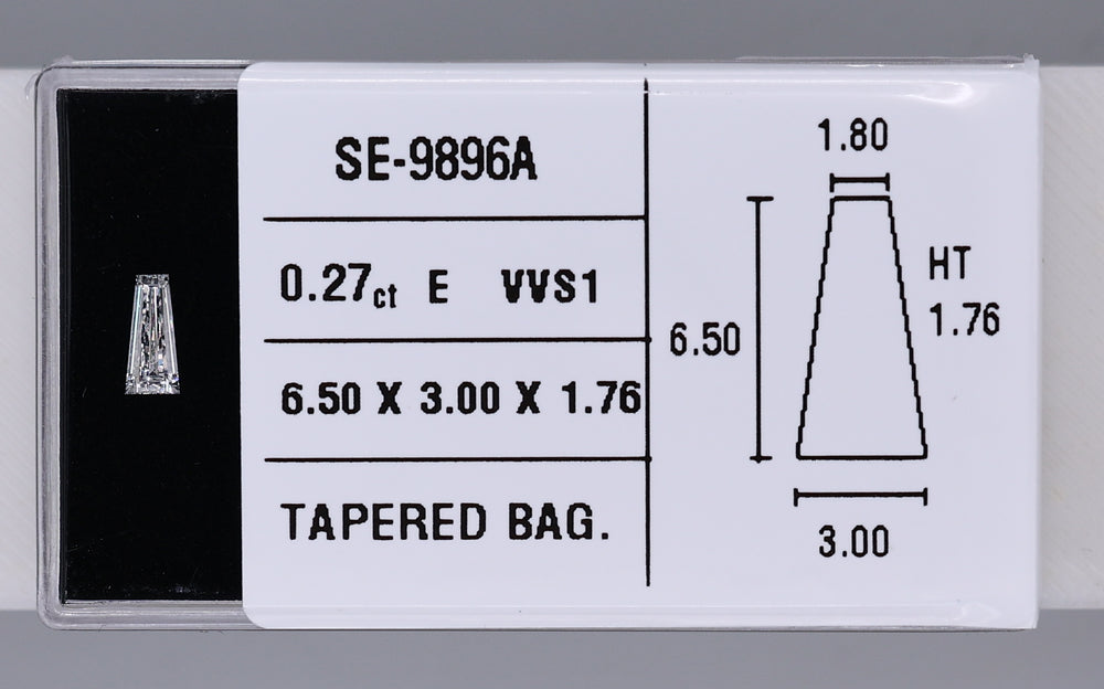 0.27 Carat Natural E VVS1 Tapered baguette Diamond SE-9896A
