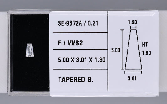 0.21 Carat Natural F VVS2 Tapered baguette Diamond SE-9672A