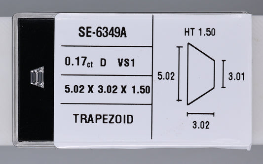 0.17 Carat Natural D VS1 Trapezoid Diamond SE-6349AAA