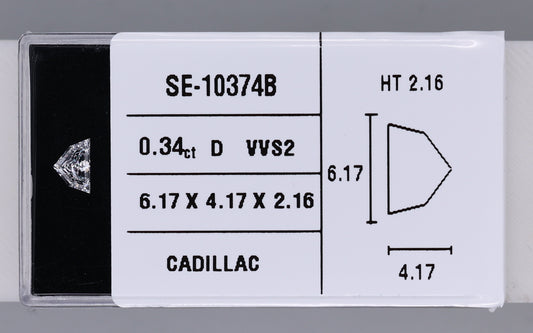 0.34 Carat Natural D VVS2 Trapezoid Diamond SE-10374B