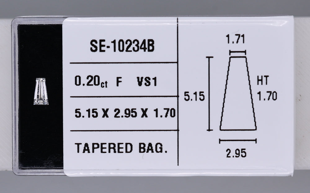 0.20 Carat Natural F VS1 Tapered baguette Diamond SE-10234B