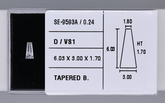 0.24 Carat Natural D VS1 Tapered baguette Diamond SE-9593A